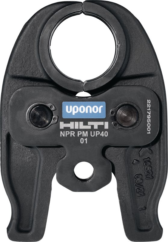 Čeljust za prešanje cijevi NPR PM UP Čeljusti za prešanje za armature Uponor S-Press® / Uponor S-Press Plus® do 40 mm. Kompatibilne s alatima za prešanje cijevi Hilti NPR 19