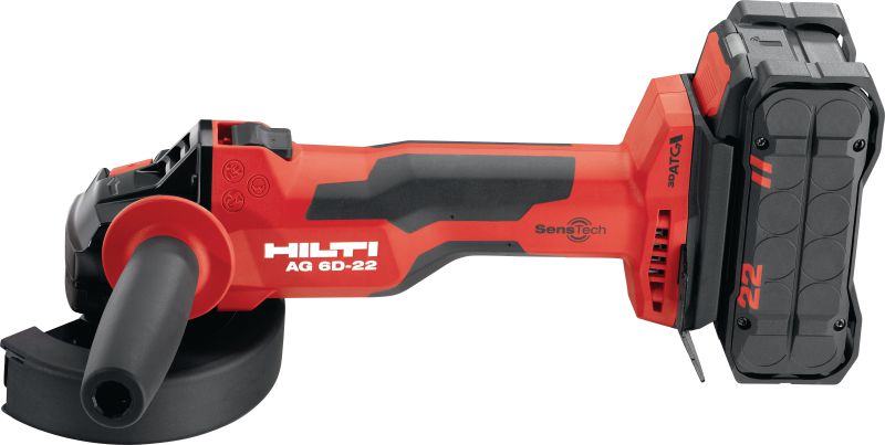 Baterijska kutna brusilica AG 6D-22 (125 mm) Snažna baterijska kutna brusilica s motorom bez četkica, kontrolom SensTech i naprednim sigurnosnim značajkama za ploče do 125 mm (baterijska platforma Nuron)