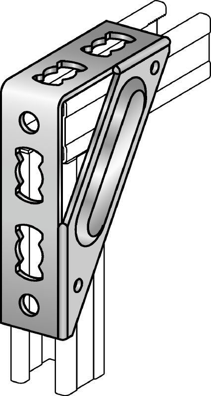 Kutni nosač MQW-S Galvanizirani teški kutni nosač od 90 stupnjeva za povezivanje višestrukih MQ kanalica podupirača u za srednje/veliko opterećenje