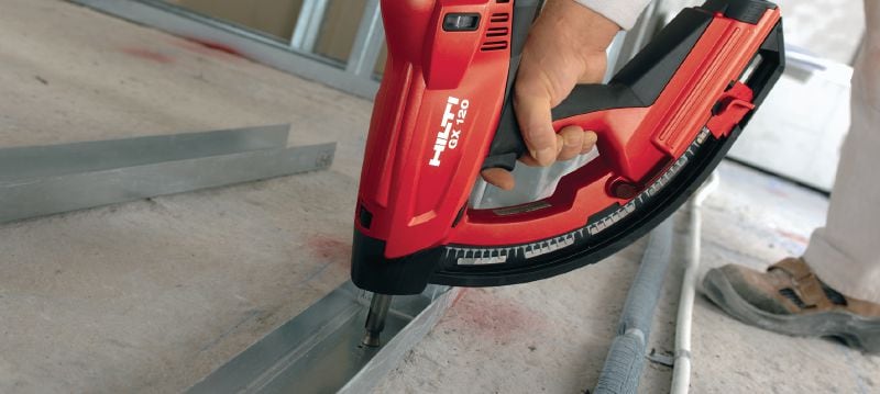 Čavli za pričvršćivanje u beton (u traci) X-GN MX Čavli u traci za pričvršćivanje na beton i ostale osnovne materijale pomoću stroja za pričvršćivanje na plinski pogon GX 120 Primjene 1
