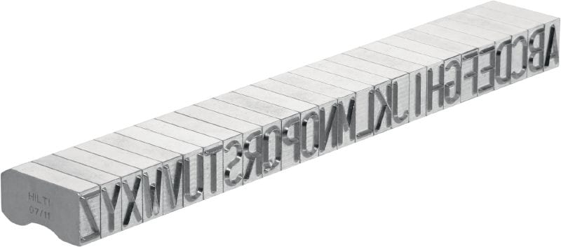 Znak za označavanje čelika X-MC S 8/12 Oštri i široki slovni i brojčani znakovi za utiskivanje identifikacijskih oznaka na metal
