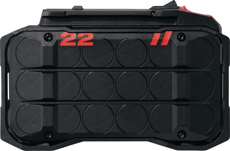 Baterija B 22-255 Nuron Litij-ionska baterija od 22 V najboljih performansi za maksimalno povećanje izlazne snage i vremena rada alata Nuron za udarno bušenje i rezanje s velikim opterećenjem