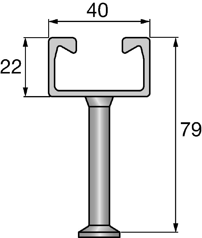 Toplovaljani sidreni kanal HAC-C Vruće oblikovani cast-in Nosivi profila standardnih veličina i duljina prikladni za širok raspon primjena