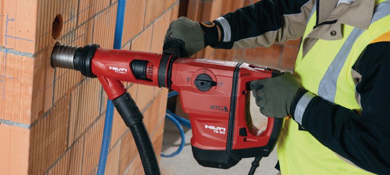 Udarna bušilica TE 60-ATC-AVR Svestrana i snažna udarna bušilica SDS Max (TE-Y) za bušenje i klesanje betona s aktivnim smanjenjem vibracija (AVR) i aktivnom kontrolom zakretnog momenta (ATC). Primjene 1
