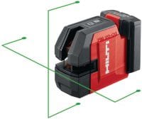 Križni linijski laser s viskom PM 20-CG 12 V Kombinirani laser sa zelenim snopom te 2 linije i 4 točke za vodovodne instalacije, niveliranje, poravnavanje i kvadriranje (baterijska platforma od 12 V)