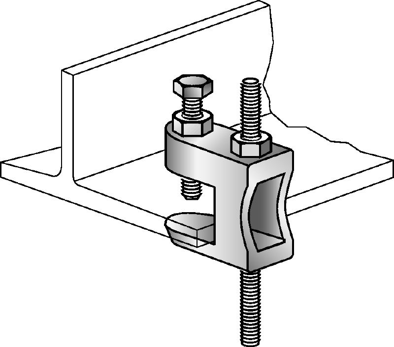 Spojnica grede MAB Galvanizirana spojnica grede za pričvršćivanje navojnih šipki na čelične nosače bez unutarnjeg navoja