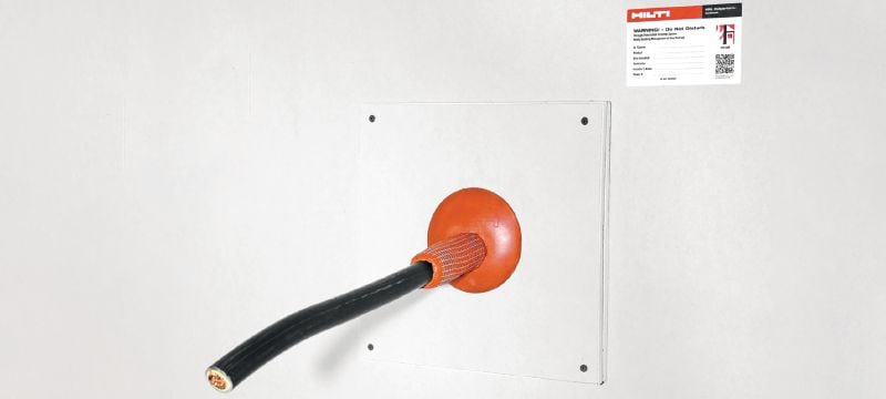 CFS-PL Firestop plug Vatrozaštitno intumescentno rješenje koje se može ponovno upotrebljavati za privremene ili trajne otvore za kabele u zidovima i podovima Primjene 1