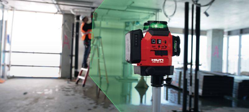 Višelinijski laser PM 30-MG Višelinijski laser s 3 linije od 360° za vodovodne instalacije, niveliranje, poravnavanje i kvadriranje Primjene 1