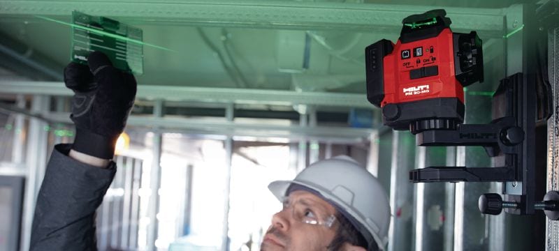 Višelinijski laser PM 30-MG Višelinijski laser s 3 linije od 360° za vodovodne instalacije, niveliranje, poravnavanje i određivanje kuta Primjene 1