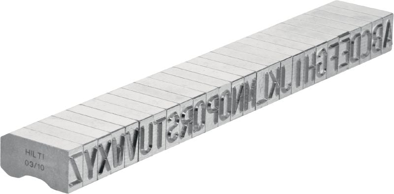 Znak za označavanje čelika X-MC S 8/10 Oštri i široki slovni i brojčani znakovi za utiskivanje identifikacijskih oznaka na metal