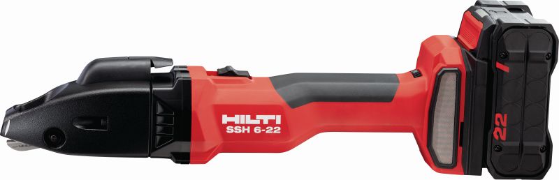 Baterijski rezači lima SSH 6-22 Baterijski rezač s dvostrukim oštricama za brze rezove limova i profila do 2,5 mm│12 Ga – s uključenim oštricama SSH CS tvrtke Hilti (baterijska platforma Nuron)