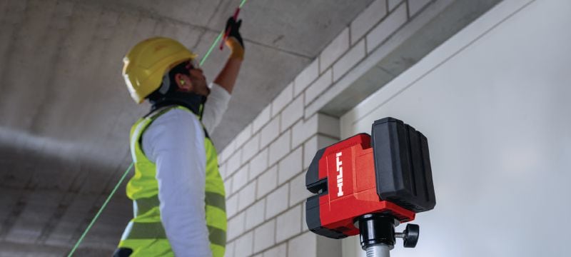 Križni linijski laser s viskom PM 20-CG 12 V Kombinirani laser sa zelenim snopom te 2 linije i 4 točke za vodovodne instalacije, niveliranje, poravnavanje i kvadriranje (baterijska platforma od 12 V) Primjene 1
