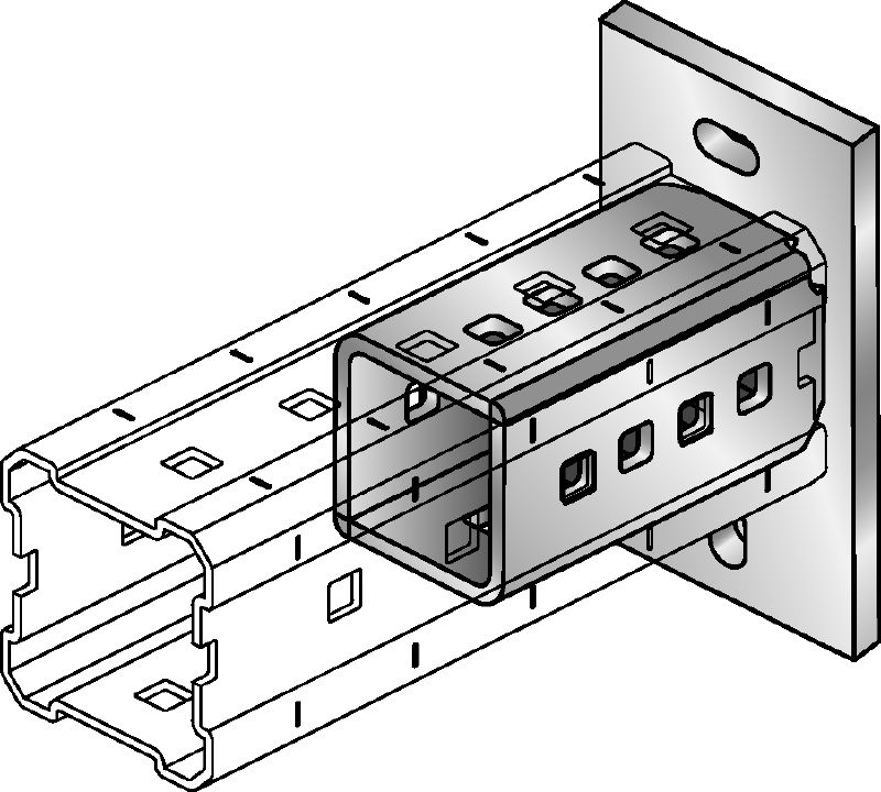 Temeljna ploča DIN 9021 M16, pocinčana Vruće pocinčane (HDG) temeljne ploče za pričvršćivanje MI-90 nosača na beton pomoću dva sidrišta