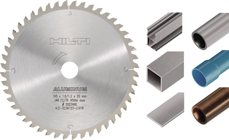 List kružne pile za rezanje obojenog metala Vrhunski list kružne pile za ravno rezanje obojenih metala i kombinaciji obojenih i neobojenih metala