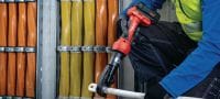 Baterijski stroj za nabiranje i rezanje kabela NUN 54-22 sile stiska od 6 tona Univerzalni baterijski stroj sile stiska od 6 tona za nabiranje i rezanje kabela sa zamjenjivim čeljustima (baterijska platforma Nuron) Primjene 1