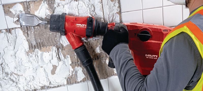 Baterijski čekić za otkidanje TE 500-22 SDS-Max Baterijski čekić za rušenje i otkidanje SDS Max (TE-Y) s Aktivnim smanjenjem vibracija za klesanje u betonu ili zidovima (baterijska platforma Nuron) Primjene 1