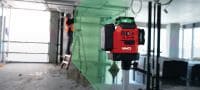 Višelinijski laser PM 30-MG Višelinijski laser s 3 linije od 360° za vodovodne instalacije, niveliranje, poravnavanje i određivanje kuta Primjene 4