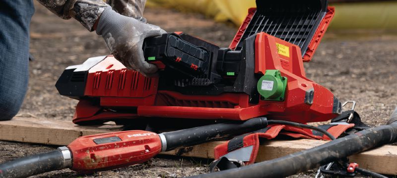 NCV unutarnji vibrator Unutarnja vibracijska igla za upotrebu s baterijskim betonskim vibratorima u obliku ruksaka Hilti NCV 10-22 (baterijska platforma Nuron) Primjene 1