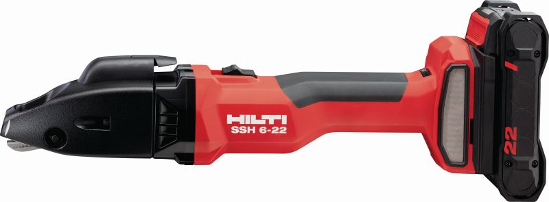 SSH 6-22 CD akumulatorske škare za metal Akumulatorske dvostruke škare za brze rezove u spiralnim i ventilacijskim kanalima do 4 x 0,9 mm│20 mjera – s uključenim Hilti SSH CD oštricama (Nuron baterijska platforma)