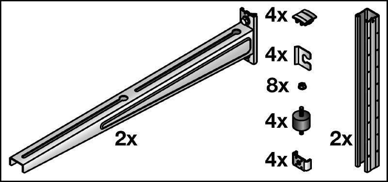 Komplet za pričvršćivanje MV-ACS Galvanizirani komplet za pričvršćivanje za postavljanje klimatizacijskih uređaja Primjene 1