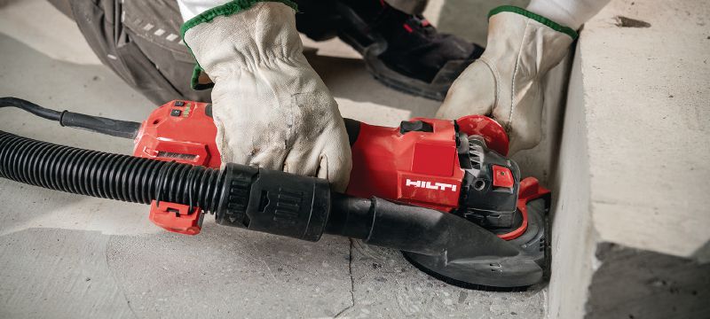 Kutna brusilica AG 150-20SE Kutna brusilica promjenjive brzine s kliznim prekidačem za rezanje i brušenje metala, betona i zidova s diskovima do 150 mm (2000 W) Primjene 1